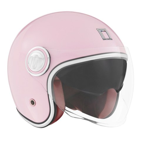 NOX PREMIUM KASK OTWARTY JET HERITAGE SOLID KOLOR RÓŻOWY PASTELOWY ROZMIAR S