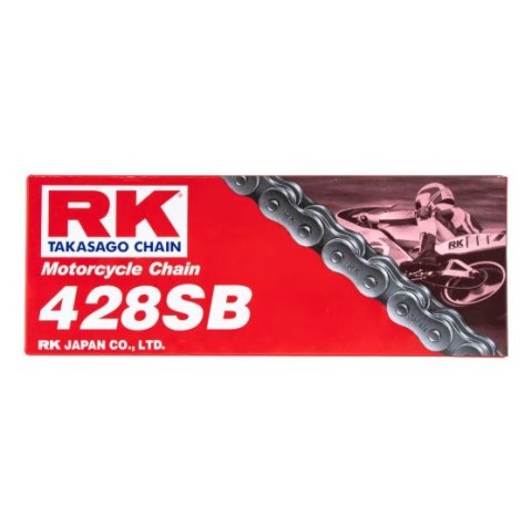 RK ŁAŃCUCH NAPĘDOWY 428SB-128 ZAPINKA (CL) W ZESTAWIE KOLOR STANDARD (POJEMNOŚĆ: DO 135 CCM) (19,1 KN)