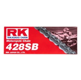 RK ŁAŃCUCH NAPĘDOWY 428SB-136 ZAPINKA (CL) W ZESTAWIE KOLOR STANDARD (POJEMNOŚĆ: DO 135 CCM) (19,1 KN)