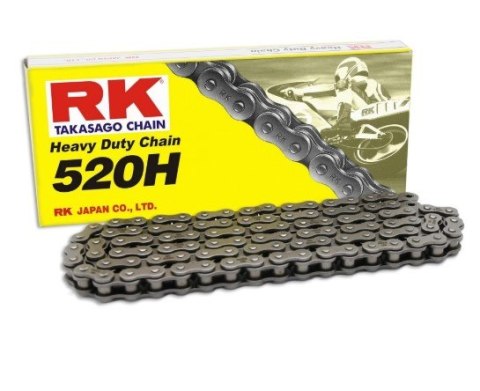 RK ŁAŃCUCH NAPĘDOWY 520H-120 ZAPINKA (CL) W ZESTAWIE KOLOR STANDARD (POJEMNOŚĆ: DO 250 CCM) (34,3 KN)