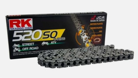 RK ŁAŃCUCH NAPĘDOWY 520SO-108 (O-RING) ZAKUWKA (CLF) W ZESTAWIE KOLOR STANDARD (POJEMNOŚĆ: DO 400 CCM) (30,5 KN)