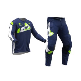 LEATT ZESTAW (KOMPLET) KOSZULKA + SPODNIE MOTO RIDE KIT 3.5 JUNIOR BLUE KOLOR GRANATOWY/BIAŁY/ZIELONY FLUO ROZMIAR S (120/130cm)