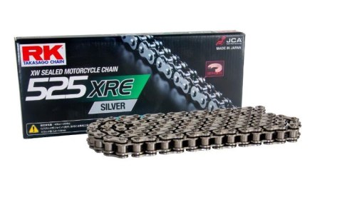 RK ŁAŃCUCH NAPĘDOWY 525XRE-108 (XW-RING) ZAKUWKA (CLF) W ZESTAWIE KOLOR STANDARD (POJEMNOŚĆ: DO 1000 CCM) (42 KN)