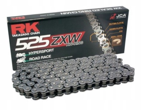 RK ŁAŃCUCH NAPĘDOWY 525ZXW-128 (XW-RING) ZAKUWKA (CLF) W ZESTAWIE KOLOR STANDARD (POJEMNOŚĆ: DO 1300 CCM) (46,4 KN)