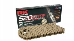 RK ŁAŃCUCH NAPĘDOWY GB520ZXW-120 (XW-RING) ZAKUWKA (CLF) W ZESTAWIE KOLOR ZŁOTY (POJEMNOŚĆ: DO 1200 CCM) (42 KN)