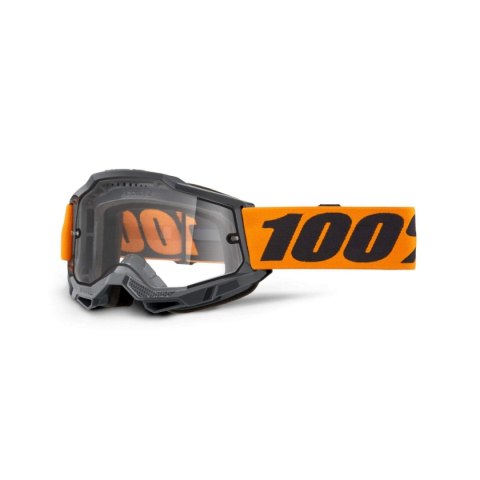 100 PROCENT GOGLE ACCURI 2 MTB BLACK - CLEAR DUAL PANE - KOLOR SZARY/POMARAŃCZOWY SZYBKA PODWÓJNA PRZEŹROCZYSTA