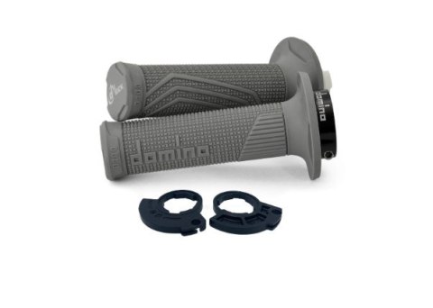 DOMINO MANETKI (GRIPY) OFF ROAD D-LOCK NA JEDNĄ LINKE 2T (Z ADAPTERAMI ROLGAZU - KTM, HUSQVARNA, GASGAS, HONDA, KAWASAKI, SUZUKI