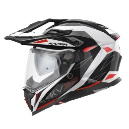 KAPPA 2025/05 KASK KV33 GRAPHIC WIZZARD ENDURO DUAL OFF ROAD Z SZYBĄ I BLENDĄ KOLOR CZARNY BIAŁY CZERWONY ROZMIAR 58 / M (HOMOLO
