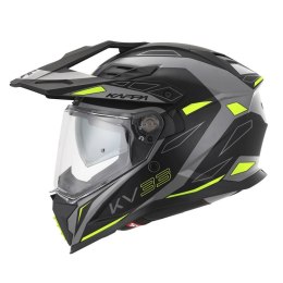 KAPPA 2025/05 KASK KV33 GRAPHIC WIZZARD ENDURO DUAL OFF ROAD Z SZYBĄ I BLENDĄ KOLOR CZARNY SZARY ŻÓŁTY FLUO MATT ROZMIAR 58 / M 