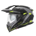 KAPPA 2025/05 KASK KV33 GRAPHIC WIZZARD ENDURO DUAL OFF ROAD Z SZYBĄ I BLENDĄ KOLOR CZARNY SZARY ŻÓŁTY FLUO MATT ROZMIAR 61 / XL