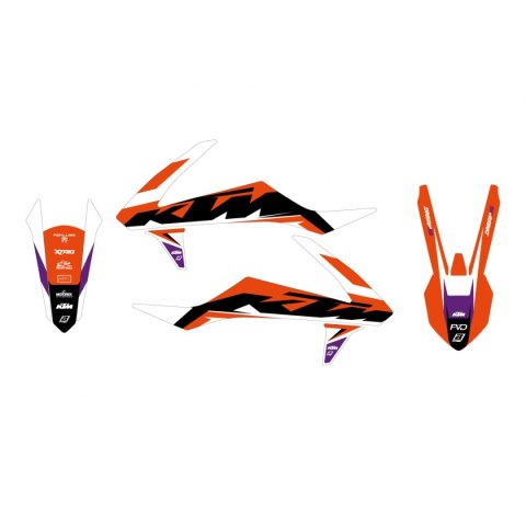 BLACKBIRD KOMPLET NAKLEJEK (OKLEIN) KTM SX/SX-F '16-'18, EXC/EXC-F '17-'19 DREAM 5 KOLOR POMARAŃCZOWY CZARNY