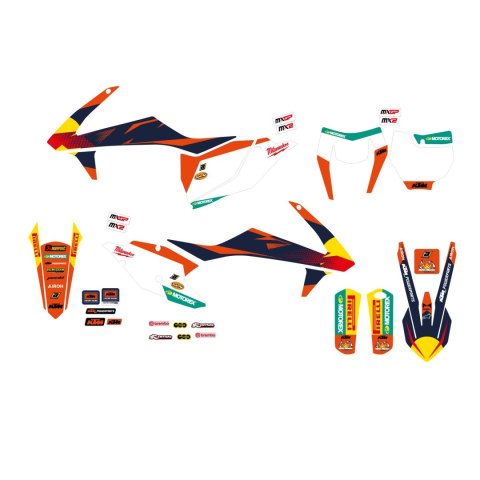 BLACKBIRD PROMOCJA KOMPLET NAKLEJEK (OKLEIN) KTM SX/SX-F '16-'18, EXC/EXC-F '17-'19 REPLICA KTM FACTORY MXGP KOLOR POMARAŃCZOWY 