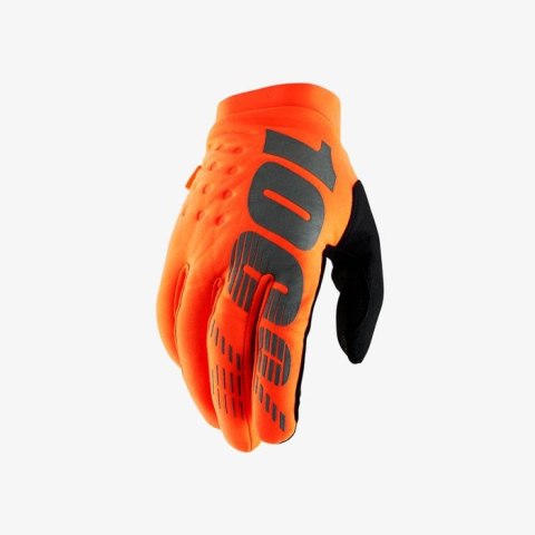 100 PROCENT RĘKAWICE CROSS/ENDURO BRISKER SOFTSHELL KOLOR POMARAŃCZOWY/CZARNY ROZMIAR L