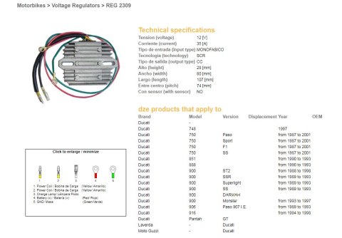 DZE REGULATOR NAPIĘCIA DUCATI 748/750/851/888/900/906/916