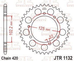 JT ZĘBATKA TYLNA 4406 53 DERBI SENDA 50 R/SM '02-'12 (440653JT) (ŁAŃC. 420)