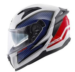 KAPPA KASK KV52 KRONOS INTEGRALNY Z BLENDĄ KOLOR BIAŁY CZERWONY NIEBIESKI CARBON LOOK ROZMIAR 58 / M (HOMOLOGACJA ECE 22R06)
