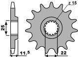 PBR ZĘBATKA PRZEDNIA 1252 15 18NC (ŁAŃC. 520) (MADE IN ITALY)