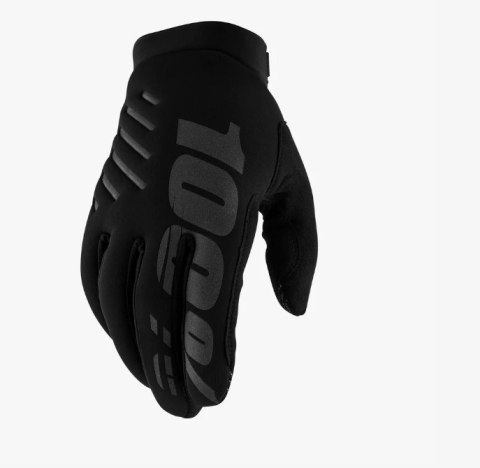 100 PROCENT RĘKAWICE CROSS/ENDURO BRISKER YOUTH JUNIOR SOFTSHELL BLACK/GREY KOLOR CZARNY/SZARY ROZMIAR XL