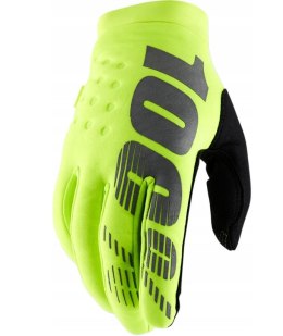 100 PROCENT RĘKAWICE CROSS/ENDURO BRISKER YOUTH JUNIOR SOFTSHELL FLUO YELLOW/BLACK KOLOR ŻÓŁTY FLUO/CZARNY ROZMIAR L
