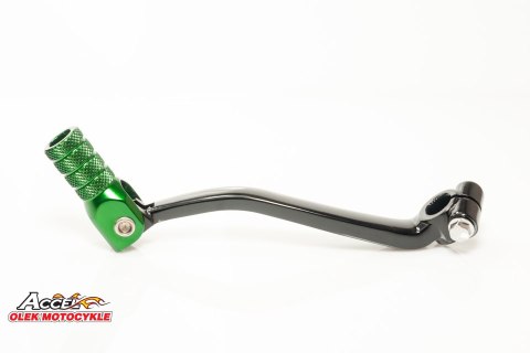 ACCEL DŹWIGNIA ZMIANY BIEGÓW KAWASAKI KXF 250 '09-'22 ALUMINIOWA KOLOR CZARNY, KOŃCÓWKA ZIELONA (13156-0124)