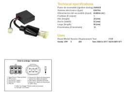 DZE MODUŁ ZAPŁONU CDI HONDA CRF 450X '05-'17 (OEM 30410-MEY-671)