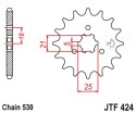 JT ZĘBATKA PRZEDNIA 424 14 SUZUKI GT 380/550/750 (42414JT) (ŁAŃC. 530) NA ZAMÓWIENIE
