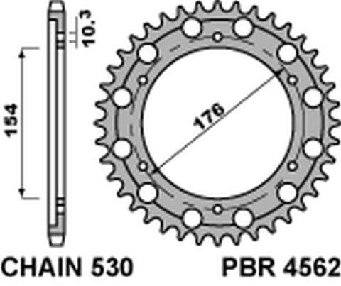 PBR ZĘBATKA TYLNA 4562 46 C45 HONDA CB 1000R '08-'18 (JTR1340.46) (ŁAŃC.530) (SDT.+2) (MADE IN ITALY)