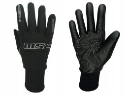 POLEDNIK RĘKAWICE / RĘKAWICZKI SPORTOWE SKÓRZANO-TEKSTYLNE MODEL RSW WINDPROOF (WIATROODPORNE) KOLOR CZARNY ROZMIAR L
