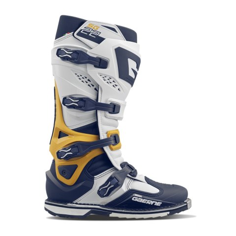 GAERNE BUTY CROSS/ENDURO MODEL SG-22 SQUADRON KOLOR NIEBIESKI/ZŁOTY/BIAŁY ROZMIAR 44