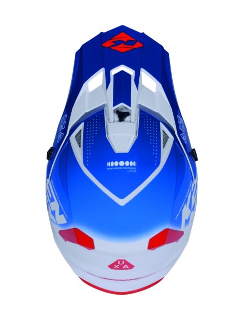 KENNY RACING KASK CROSS/ENDURO TRACK GRAPHIC FOCUS PATRIOT KOLOR BIAŁY/NIEBIESKI/CZERWONY ROZMIAR XS