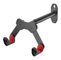 BIKETEC WIESZAK ŚCIENNY NA ROWER (WALL BIKE RACK) STAL MALOWANA PROSZKOWO KOLOR CZARNY, PLASTIK CZERWONY