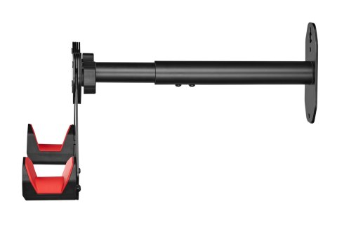 BIKETEC WIESZAK ŚCIENNY NA ROWER (WALL BIKE RACK) STAL MALOWANA PROSZKOWO KOLOR CZARNY, PLASTIK CZERWONY