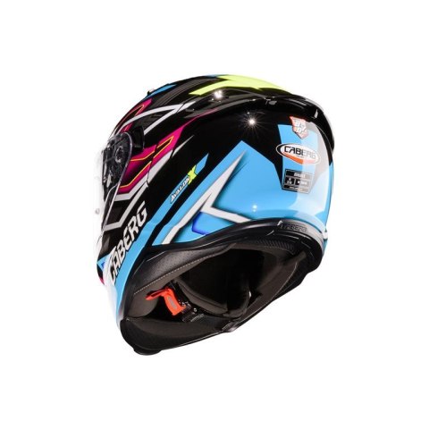 CABERG 2026 KASK INTEGRALNY Z BLENDĄ MODEL AVALON X BRAMA KOLOR CZARNY/NIEBIESKI/ŻÓŁTY FLUO/FUKSJA (INTENSYWNY ODCIEŃ RÓŻOWEGO) 