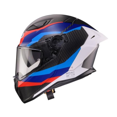CABERG 2026 KASK INTEGRALNY Z BLENDĄ MODEL DRIFT EVO II CARBON MSPORT KOLOR CZARNY/NIEBIESKI/CZERWONY MAT ROZMIAR S