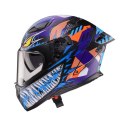 CABERG 2026 KASK INTEGRALNY Z BLENDĄ MODEL DRIFT EVO II NOBO KOLOR CZARNY MAT/CZERWONY FLUO/NIEBIESKI ROZMIAR S
