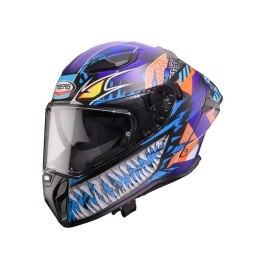 CABERG 2026 KASK INTEGRALNY Z BLENDĄ MODEL DRIFT EVO II NOBO KOLOR CZARNY MAT/CZERWONY FLUO/NIEBIESKI ROZMIAR S