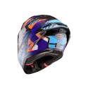 CABERG 2026 KASK INTEGRALNY Z BLENDĄ MODEL DRIFT EVO II NOBO KOLOR CZARNY MAT/CZERWONY FLUO/NIEBIESKI ROZMIAR S