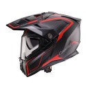 CABERG 2026 KASK OFFROAD / TRAIL / ADVENTURE DUOSPORT (DUAL) TANAMI CARBON GRAVITY KOLOR CZERWONY/SZARY ROZMIAR M