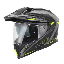 KAPPA 2025/05 KASK KV33 GRAPHIC WIZZARD ENDURO DUAL OFF ROAD Z SZYBĄ I BLENDĄ KOLOR CZARNY SZARY ŻÓŁTY FLUO MATT ROZMIAR 63 / XX