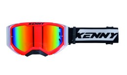KENNY RACING GOGLE PERFORMANCE EVO 2 NEON RED MIRROR LENS- LUSTRO KOLOR CZERWONY/CZARNY/BIAŁY