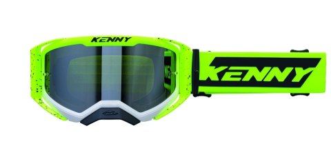 KENNY RACING GOGLE PERFORMANCE EVO 2 YELLOW WHITE SPLASH CLEAR LENS- SZYBKA PRZEŹROCZYSTA KOLOR ŻÓŁTY FLUO/CZARNY