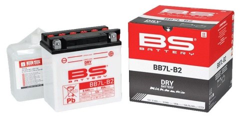 BS AKUMULATOR BB7L-B (YB7L-B) (12N7-3B) (YB7L-B2) 12V 8,4AH 135X75X133 OBSŁUGOWY - ELEKTROLIT OSOBNO (85A) UE2019/1148 - ZASTĘPU