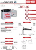 BS AKUMULATOR BB7L-B (YB7L-B) (12N7-3B) (YB7L-B2) 12V 8,4AH 135X75X133 OBSŁUGOWY - ELEKTROLIT OSOBNO (85A) UE2019/1148 - ZASTĘPU