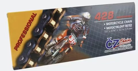 CZ ŁAŃCUCH NAPĘDOWY 428 OR (146 OGNIW) O-RING (STREET MAX 250 CCM) (23,4 KN) + ZAPINKA
