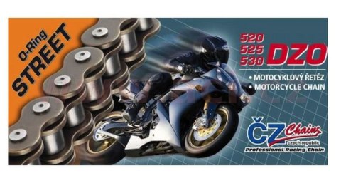 CZ ŁAŃCUCH NAPĘDOWY 520 DZO (120 OGNIW) O-RING BRONZE DO 750 CCM (STREET) (35,6 KN) + ZAKUWKA DRĄŻONA