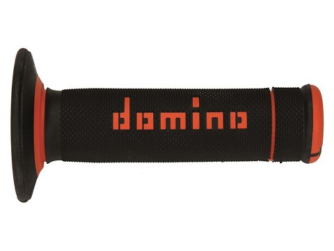 DOMINO MANETKI (GRIPY) OFF ROAD DWUSKŁADNIKOWE KOLOR CZARNY POMARAŃCZOWY