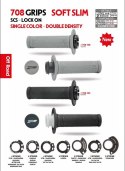 PROGRIP 2025/12 MANETKI PG708 OFF ROAD Z BLOKADĄ SCS LOCK-ON + 7 ADAPTERÓW ROLGAZU (22+25MM) KOLOR SZARY DWUSKŁADNIKOWE DŁ. 115M