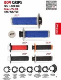 PROGRIP MANETKI PG809 OFF ROAD Z BLOKADĄ SCS LOCK-ON + 7 ADAPTERÓW ROLGAZU (22+25MM) KOLOR CZARNY CZERWONY DWUSKŁADNIKOWE HALF W