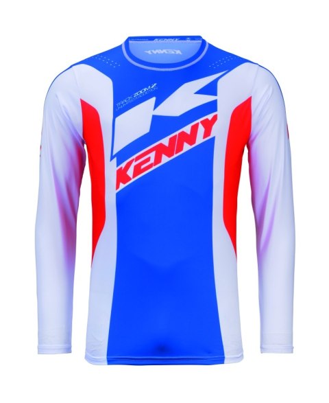 KENNY RACING KOSZULKA CROSS/ENDURO TRACK KID/JUNIOR/DZECIĘCE ZOOM PATRIOT KOLOR NIEBIESKI/CZERWONY/BIAŁY ROZMIAR XS (10/12 LAT)
