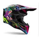 AIROH KASK CROSS / ENDURO / ATV / QUAD WRAAAP MUSIC KOLOR CZARNY/ZIELONY/FIOLETOWY ROZMIAR M
